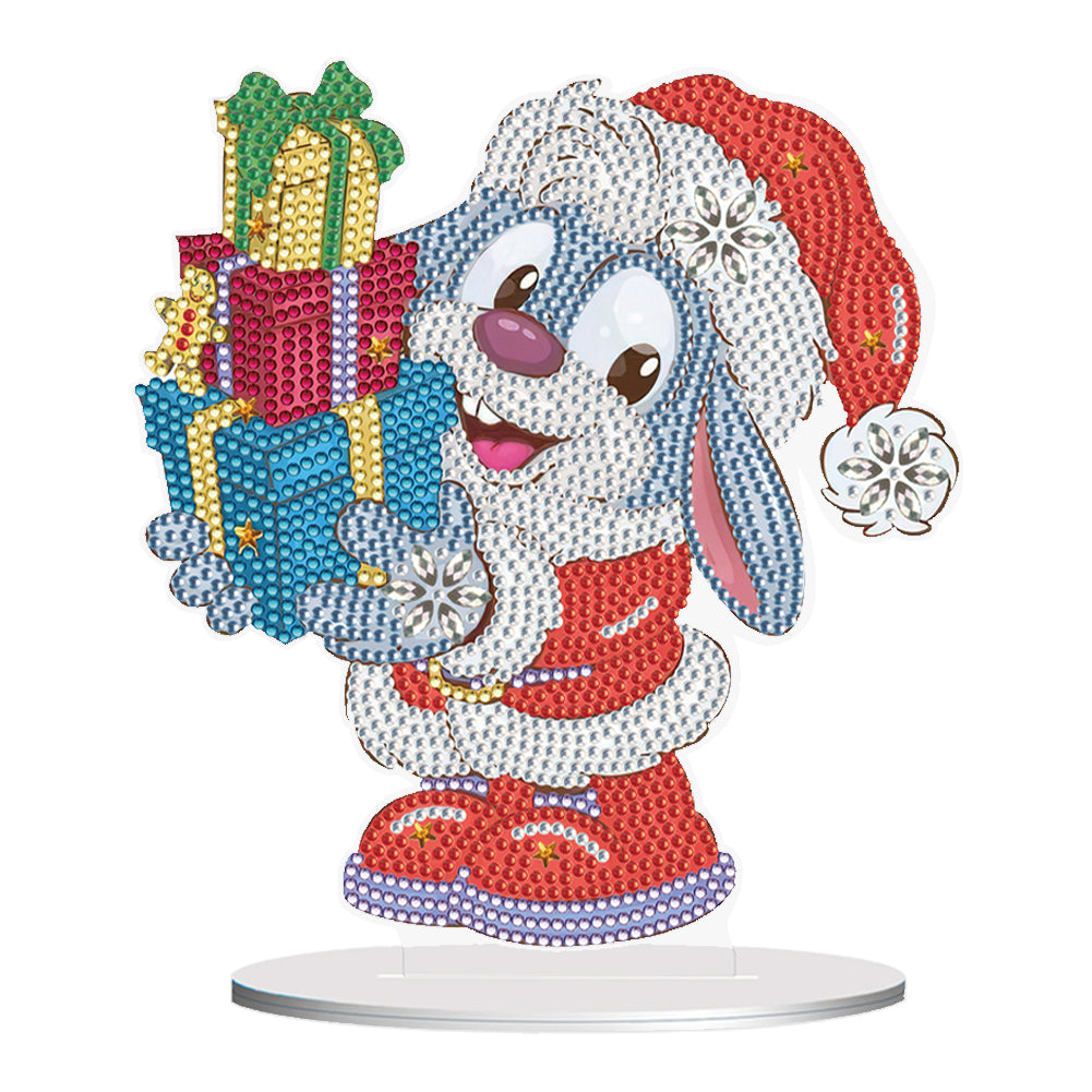 Special Shape Diamond Art Table Decor for Home Office Table Decor (Xmas Bunny#2)