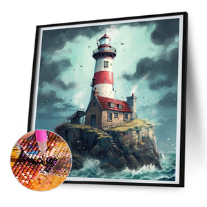 Lighthouse 30*30CM (canvas) Full Round Drill Diamond Painting