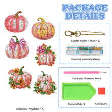Load image into Gallery viewer, 6PCS Double Sided Special Shape Diamond Painting Keychain (Flower Pumpkin)
