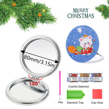 Load image into Gallery viewer, Double Sided Special Shape Diamond Painting Compact Mirror (Christmas Animal #4)
