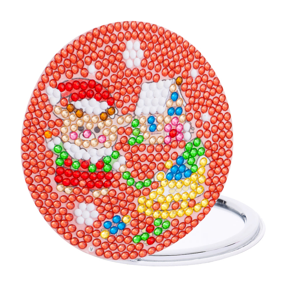 Double Sided Diamond Art Mirror for Adults Kids Beginners (Santa #2)