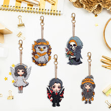Load image into Gallery viewer, 5PCS Double Sided Diamond Painting Keychain Full Drill Keyring Halloween Role
