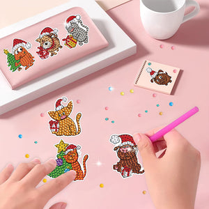 28PCS Diamond Painting Sticker Cartoon Diamond Sticker (Christmas Critters 415)