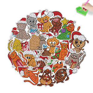 28PCS Diamond Painting Sticker Cartoon Diamond Sticker (Christmas Critters 415)