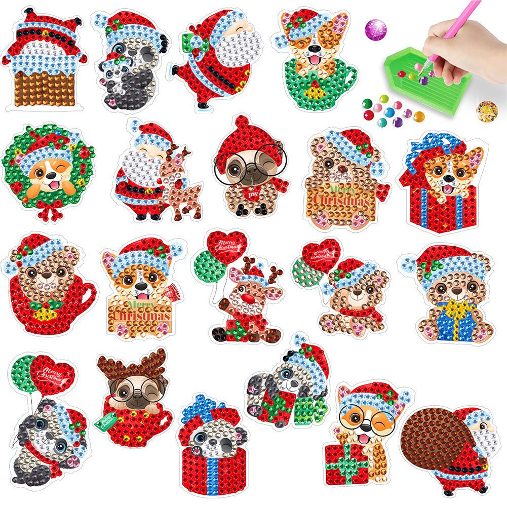 20PCS Diamond Painting Sticker Cartoon Diamond Sticker (Christmas Critters 426)