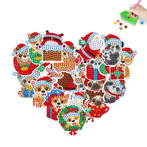 20PCS Diamond Painting Sticker Cartoon Diamond Sticker (Christmas Critters 426)