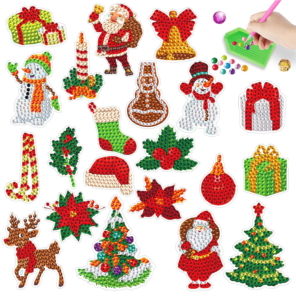 21PCS Diamond Painting Sticker Cartoon Diamond Sticker (Christmas Cartoon 430)