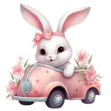 Load image into Gallery viewer, Pink Car Bunny 30*30CM (canvas) Full Round Drill Diamond Painting
