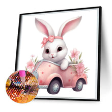 Load image into Gallery viewer, Pink Car Bunny 30*30CM (canvas) Full Round Drill Diamond Painting
