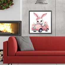 Load image into Gallery viewer, Pink Car Bunny 30*30CM (canvas) Full Round Drill Diamond Painting
