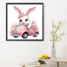 Load image into Gallery viewer, Pink Car Bunny 30*30CM (canvas) Full Round Drill Diamond Painting
