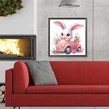 Load image into Gallery viewer, Pink Car Bunny 30*30CM (canvas) Full Round Drill Diamond Painting
