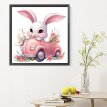 Load image into Gallery viewer, Pink Car Bunny 30*30CM (canvas) Full Round Drill Diamond Painting
