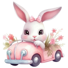 Load image into Gallery viewer, Pink Car Bunny 30*30CM (canvas) Full Round Drill Diamond Painting
