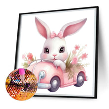 Load image into Gallery viewer, Pink Car Bunny 30*30CM (canvas) Full Round Drill Diamond Painting
