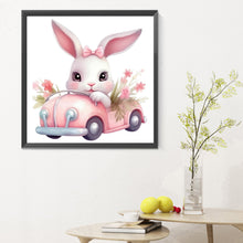 Load image into Gallery viewer, Pink Car Bunny 30*30CM (canvas) Full Round Drill Diamond Painting
