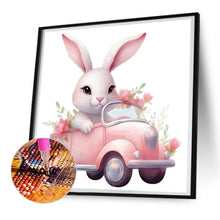 Load image into Gallery viewer, Pink Car Bunny 30*30CM (canvas) Full Round Drill Diamond Painting
