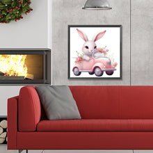 Load image into Gallery viewer, Pink Car Bunny 30*30CM (canvas) Full Round Drill Diamond Painting
