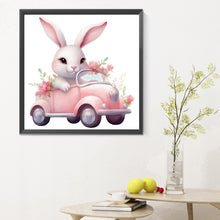 Load image into Gallery viewer, Pink Car Bunny 30*30CM (canvas) Full Round Drill Diamond Painting
