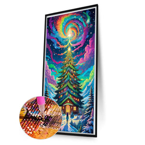 Christmas Aurora Elk 40*70CM (canvas) Full Square Drill Diamond Painting