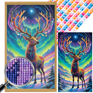 Christmas Aurora Elk 40*70CM (canvas) Full Square Drill Diamond Painting