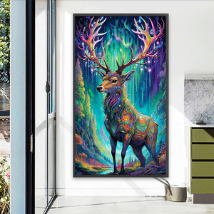 Christmas Aurora Elk 40*70CM (canvas) Full Square Drill Diamond Painting