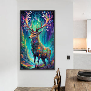 Christmas Aurora Elk 40*70CM (canvas) Full Square Drill Diamond Painting