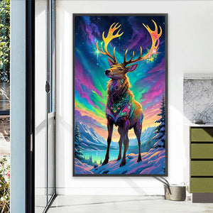 Christmas Aurora Elk 40*70CM (canvas) Full Square Drill Diamond Painting