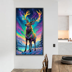 Christmas Aurora Elk 40*70CM (canvas) Full Square Drill Diamond Painting