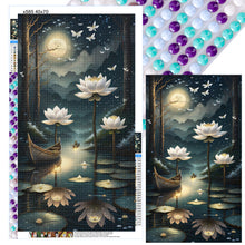 Load image into Gallery viewer, Lotus Shadow Under The Moon 40*70CM (canvas) Full Round Drill Diamond Painting
