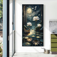 Load image into Gallery viewer, Lotus Shadow Under The Moon 40*70CM (canvas) Full Round Drill Diamond Painting
