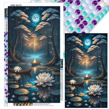 Load image into Gallery viewer, Lotus Shadow Under The Moon 40*70CM (canvas) Full Round Drill Diamond Painting

