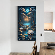 Load image into Gallery viewer, Lotus Shadow Under The Moon 40*70CM (canvas) Full Round Drill Diamond Painting
