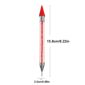 Diamond Art Pens Double Heads with Wax for Nail Art Rhinestones (Red)