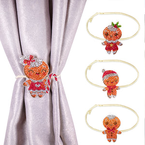 4PCS Diamond Painting Xmas Hanging Ornament Drapes Rope (Gingerbread Man #1)