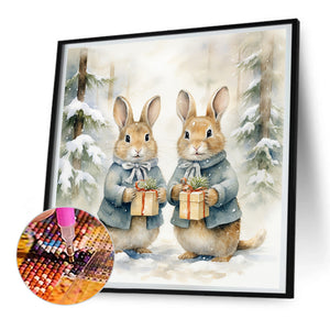 Gift Bunny 30*30CM (canvas) Full Round Drill Diamond Painting