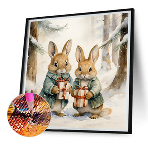 Gift Bunny 30*30CM (canvas) Full Round Drill Diamond Painting