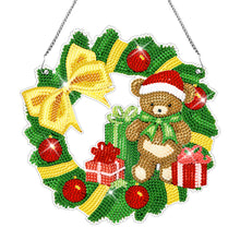 Load image into Gallery viewer, Special Shaped Diamond Painting Wall Decor Wreath (Christmas Bear)
