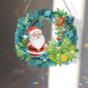 Special Shaped Diamond Painting Wall Decor Wreath (Santa)