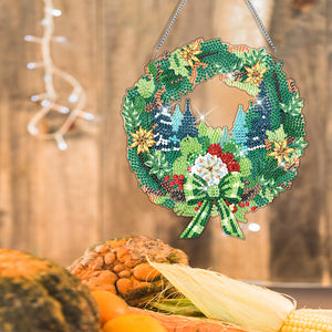 Special Shaped Diamond Painting Wall Decor Wreath (Christmas Bush)