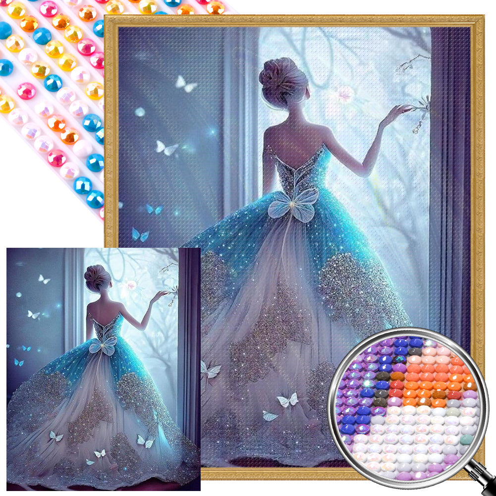 Princess Back View 40*50CM (canvas) Full Round Drill Diamond Painting