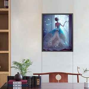 Princess Back View 40*50CM (canvas) Full Round Drill Diamond Painting