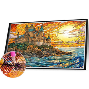 Sea Castle 40*30CM (canvas) Full Round Drill Diamond Painting