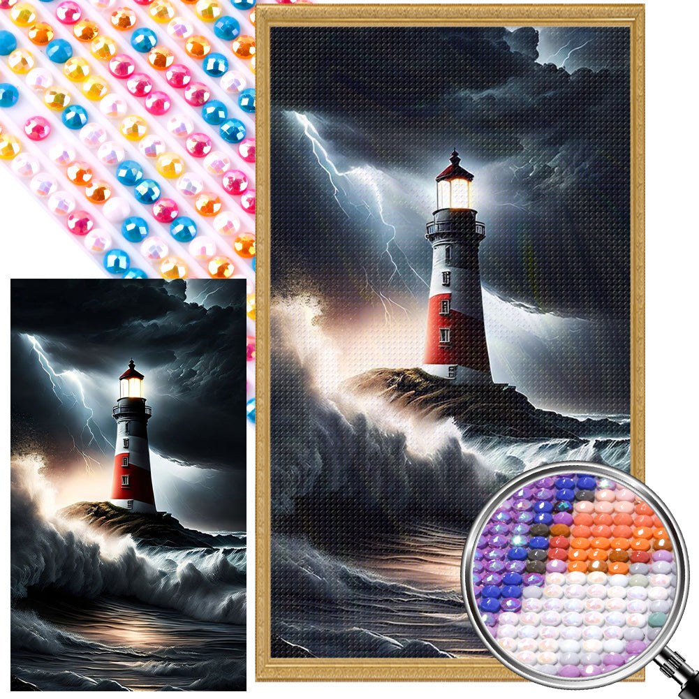 Sea Lighthouse 40*70CM (canvas) Full Round Drill Diamond Painting