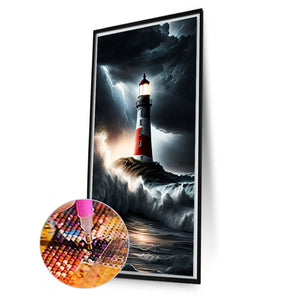 Sea Lighthouse 40*70CM (canvas) Full Round Drill Diamond Painting