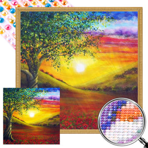 Mountain Sun 40*40CM (canvas) Full Round Drill Diamond Painting