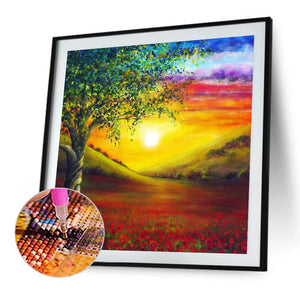 Mountain Sun 40*40CM (canvas) Full Round Drill Diamond Painting