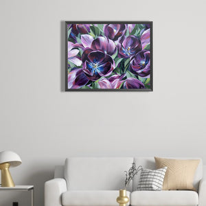 Purple Tulips 50*40CM (canvas) Full Round Drill Diamond Painting