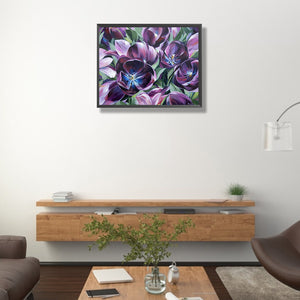 Purple Tulips 50*40CM (canvas) Full Round Drill Diamond Painting