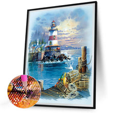 Load image into Gallery viewer, Seaside Lighthouse 30*40CM (canvas) Full Round Drill Diamond Painting
